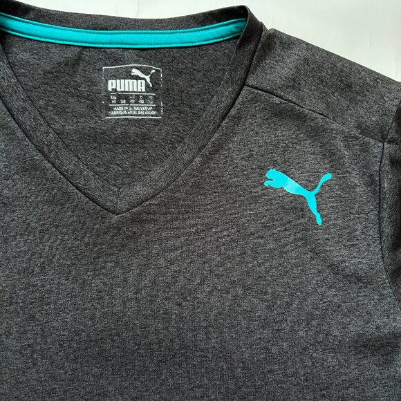 PUMA Women’s Athletic V-Neck T-Shirt Size M Gray Dry cell - Picture 3 of 13